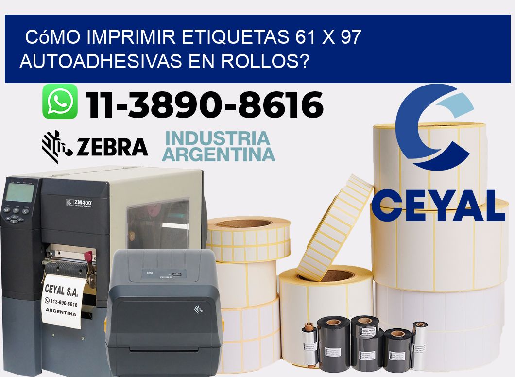 Cómo imprimir etiquetas 61 x 97 autoadhesivas en rollos?