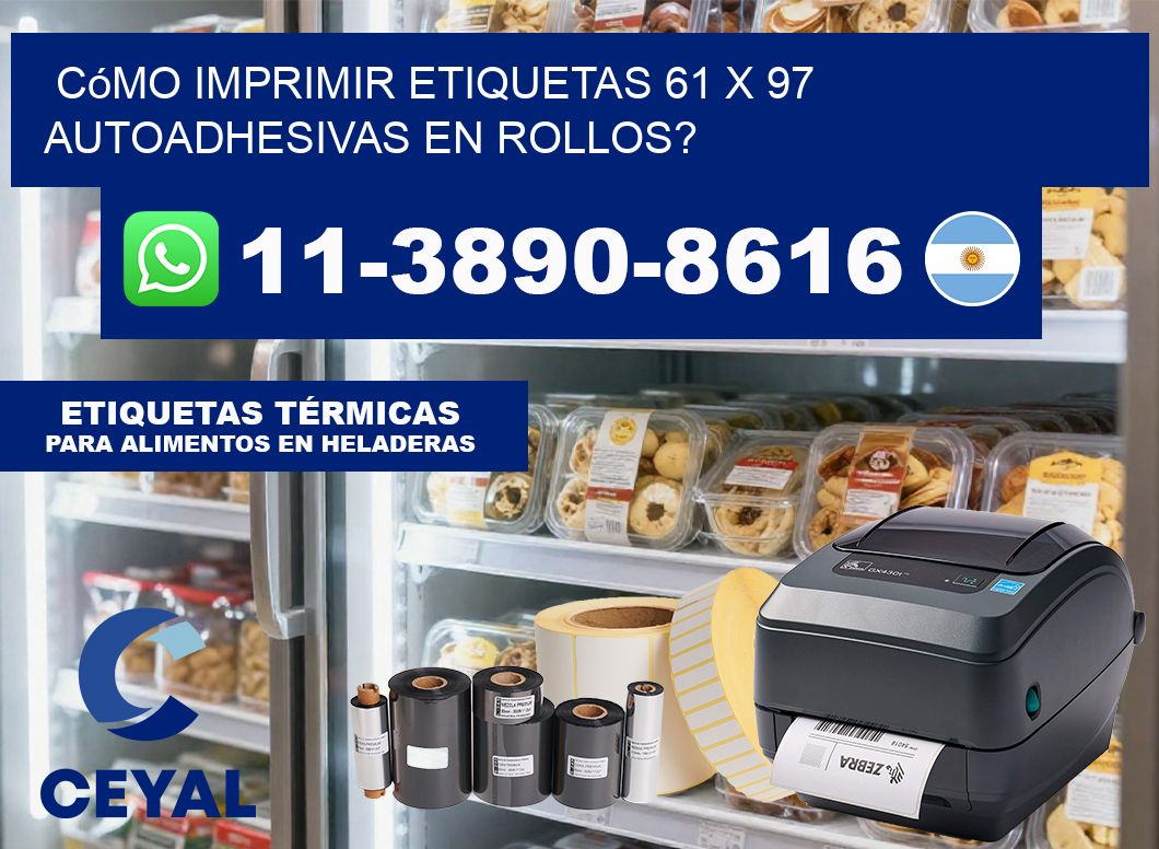 Cómo imprimir etiquetas 61 x 97 autoadhesivas en rollos?