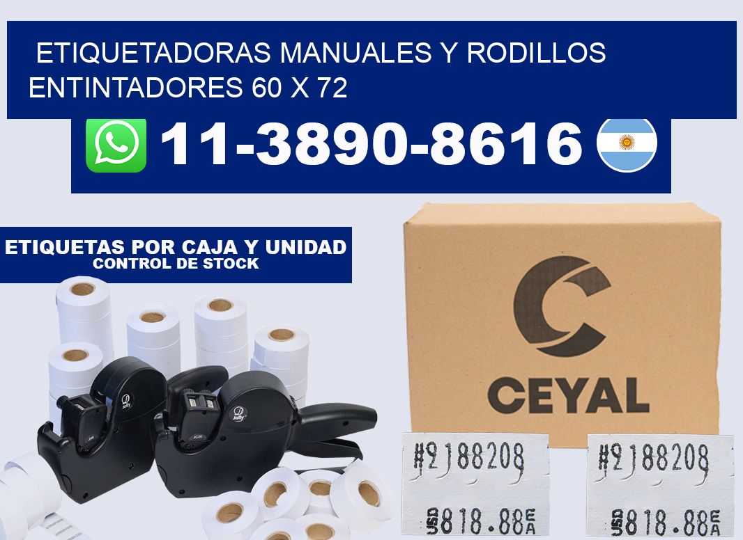 Etiquetadoras manuales y rodillos entintadores 60 x 72