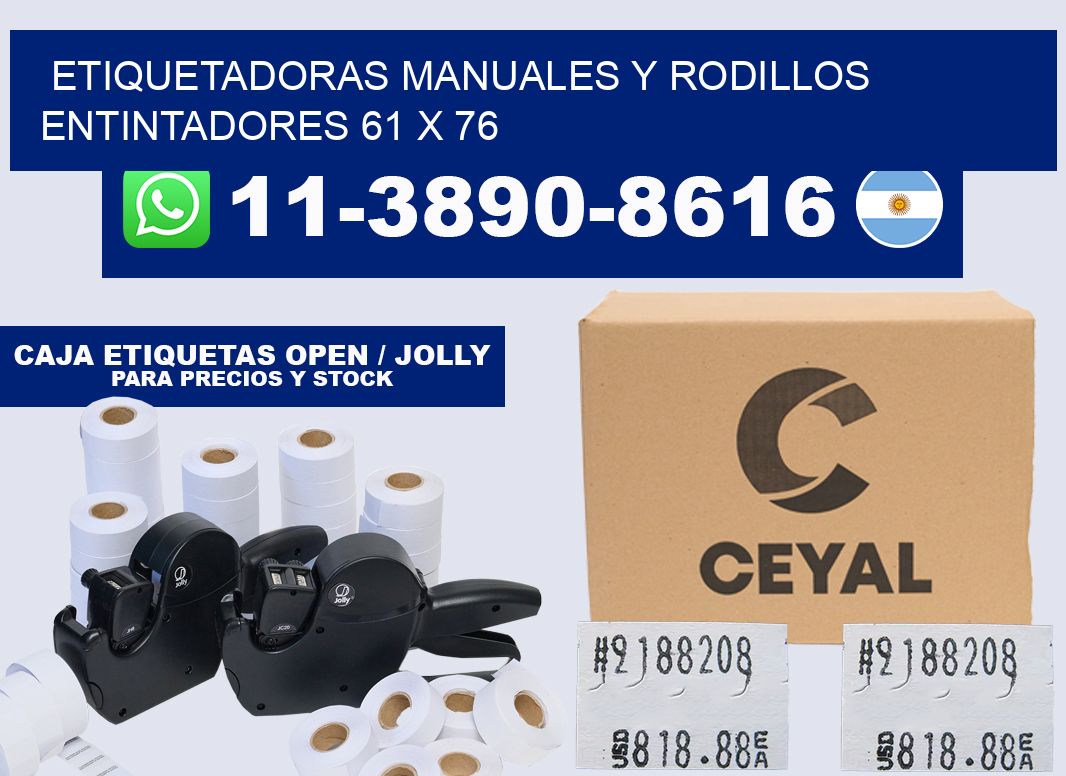 Etiquetadoras manuales y rodillos entintadores 61 x 76