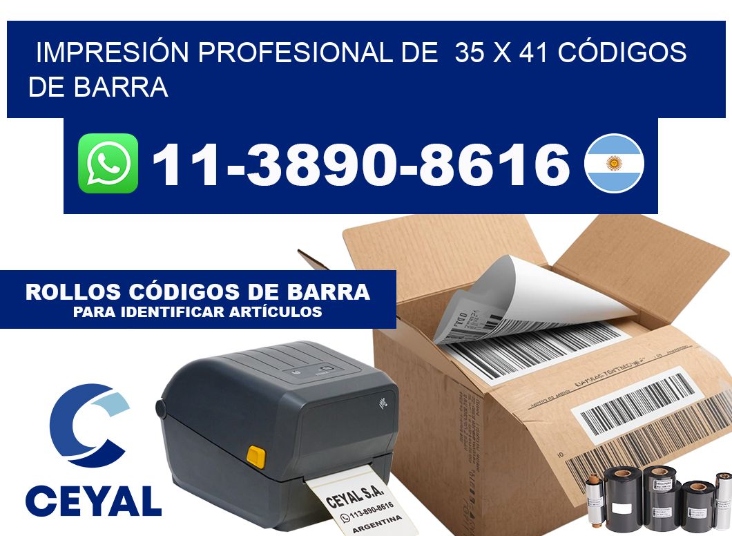 IMPRESIÓN PROFESIONAL DE  35 x 41 CÓDIGOS DE BARRA