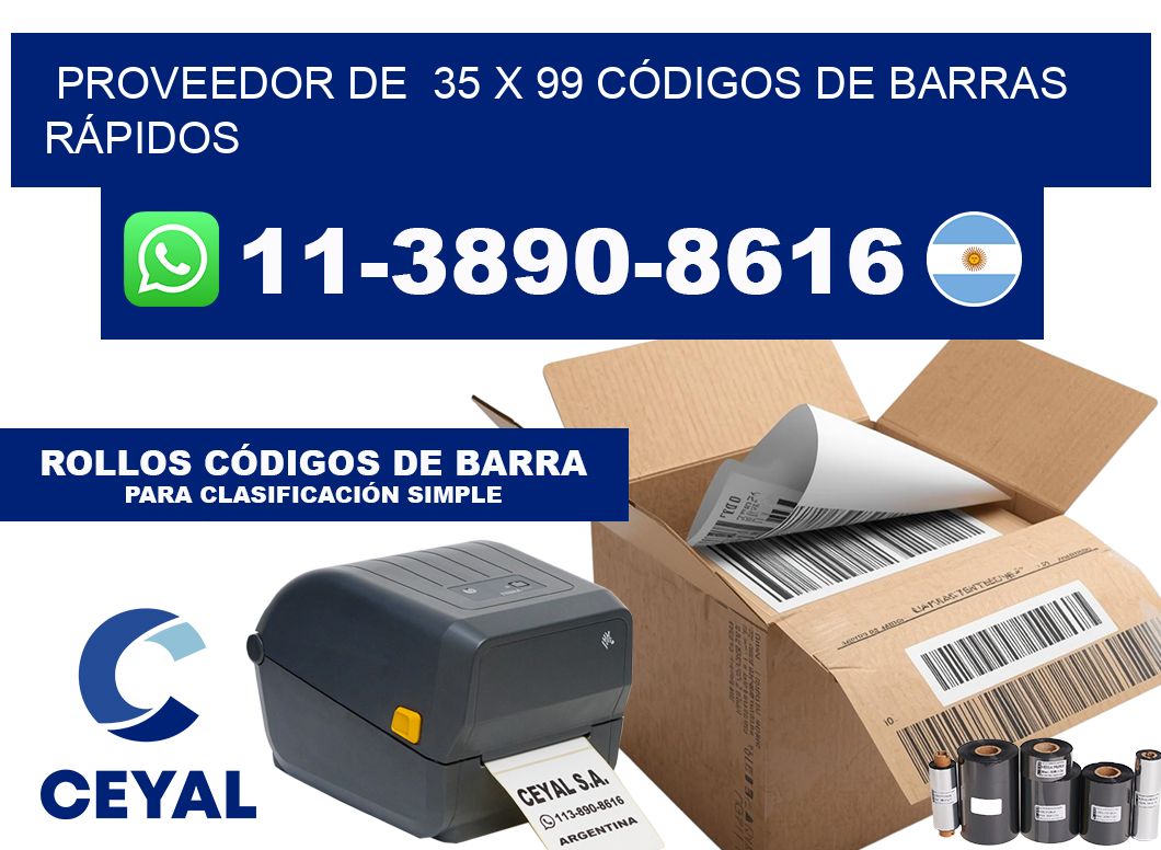 PROVEEDOR DE  35 x 99 CÓDIGOS DE BARRAS RÁPIDOS