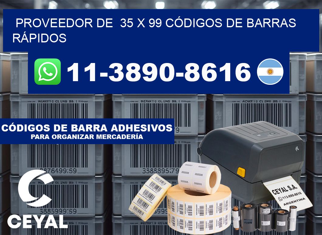PROVEEDOR DE  35 x 99 CÓDIGOS DE BARRAS RÁPIDOS