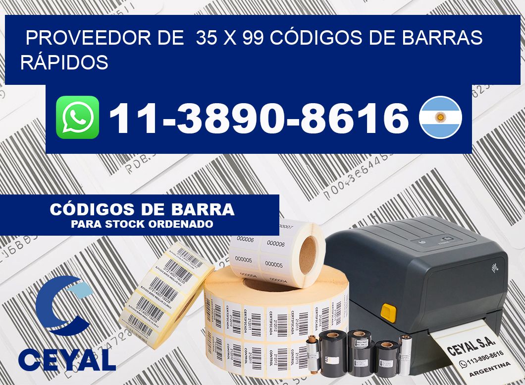 PROVEEDOR DE  35 x 99 CÓDIGOS DE BARRAS RÁPIDOS