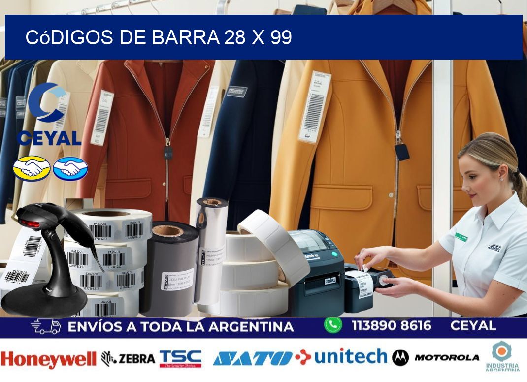 códigos de barra 28 x 99