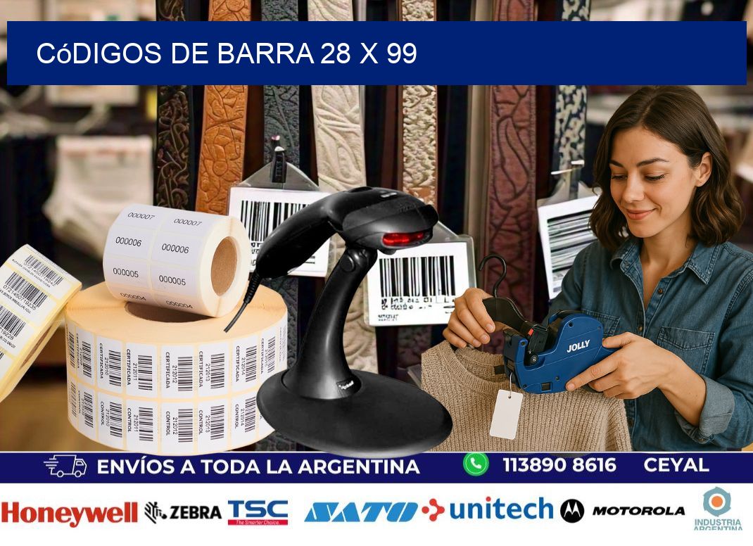 códigos de barra 28 x 99