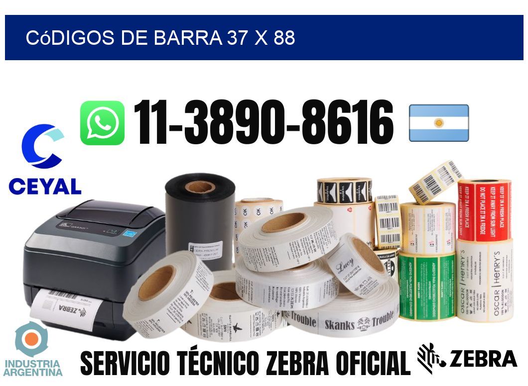 códigos de barra 37 x 88