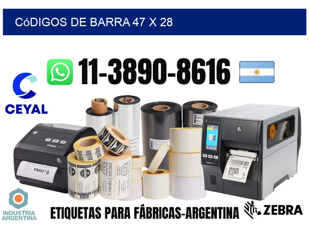 códigos de barra 47 x 28