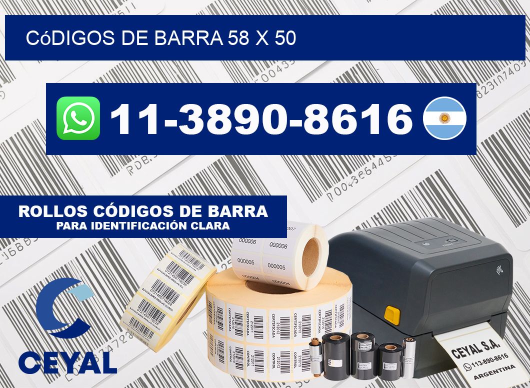 códigos de barra 58 x 50
