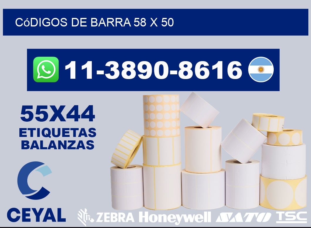códigos de barra 58 x 50