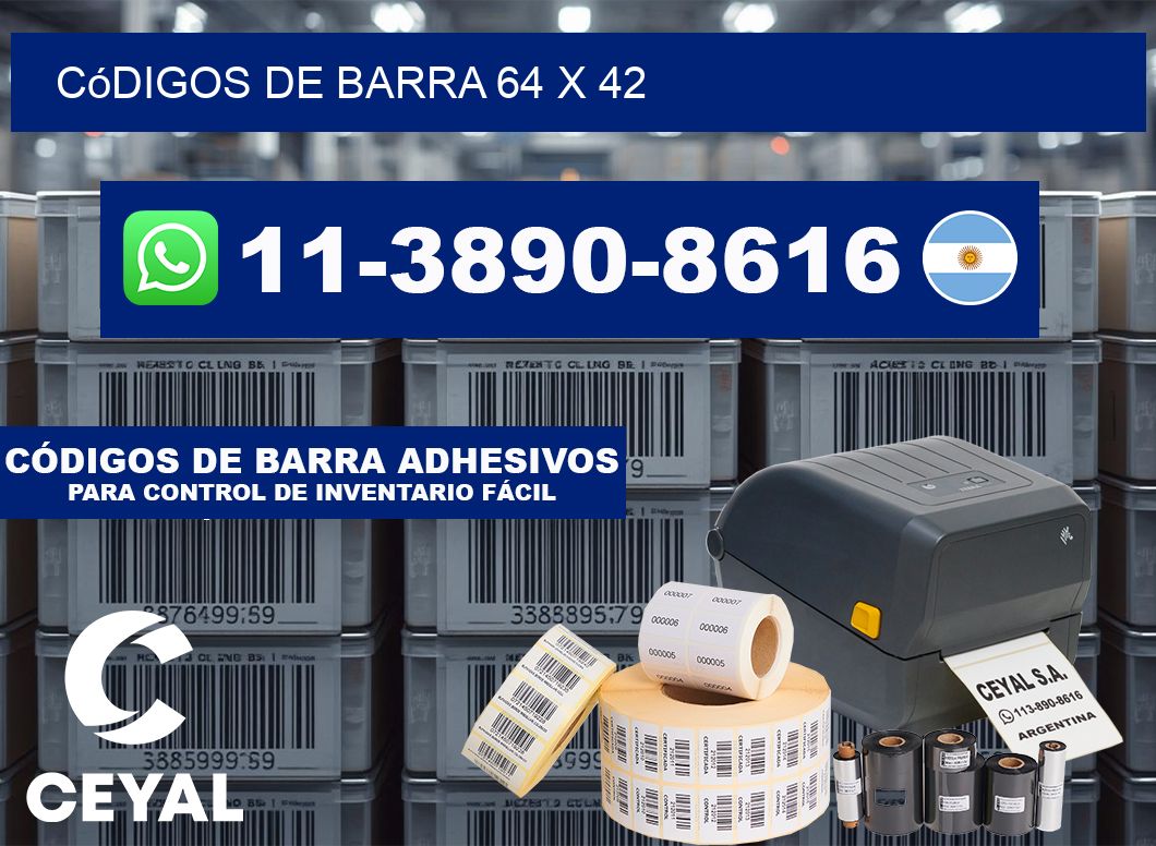 códigos de barra 64 x 42