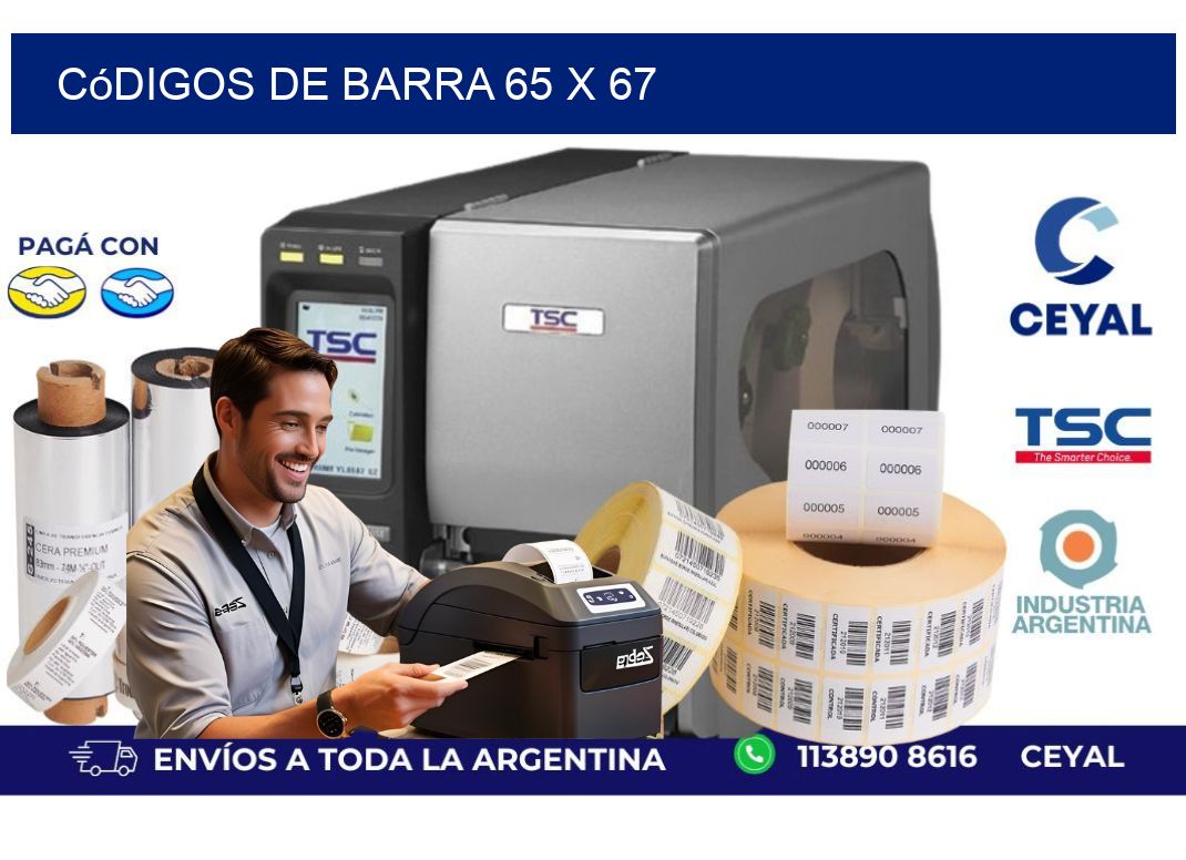 códigos de barra 65 x 67