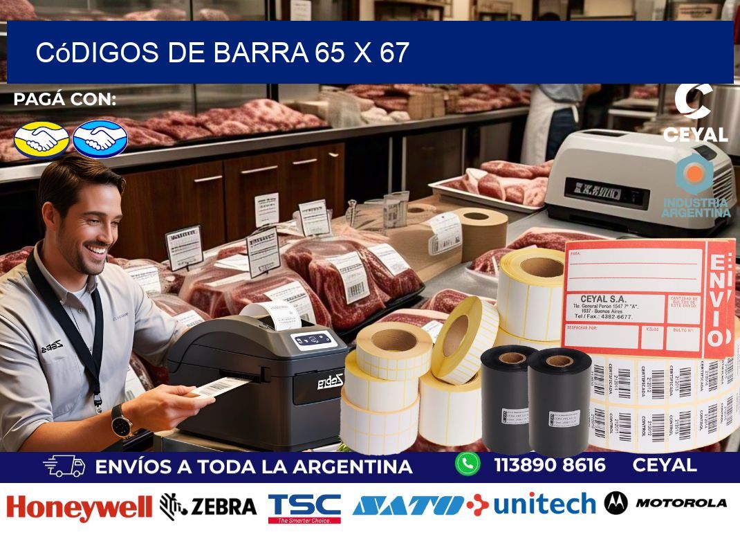 códigos de barra 65 x 67