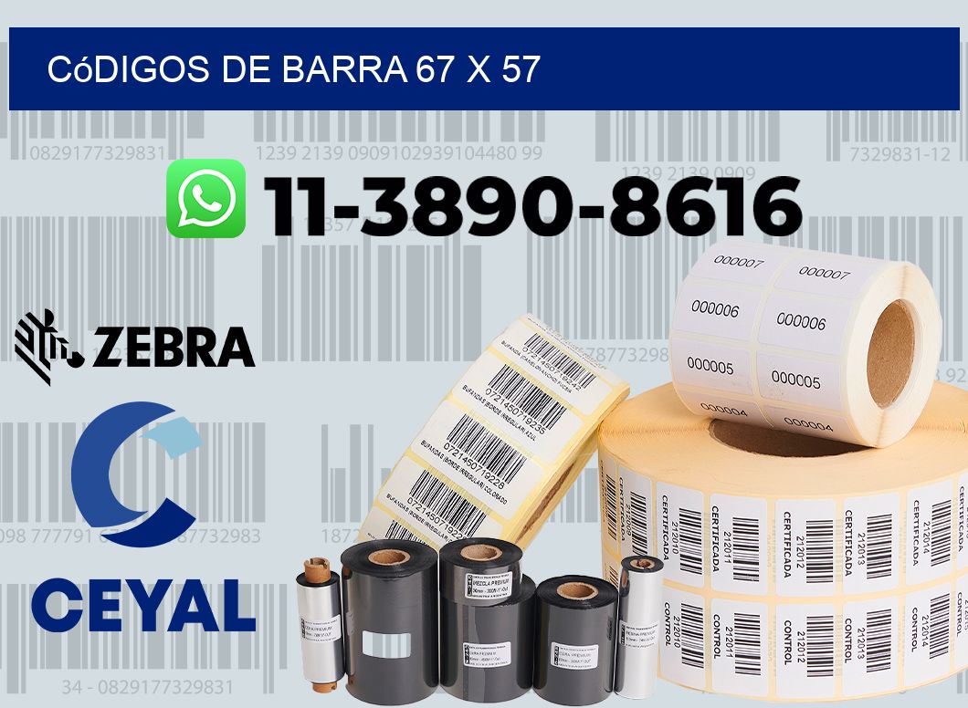 códigos de barra 67 x 57