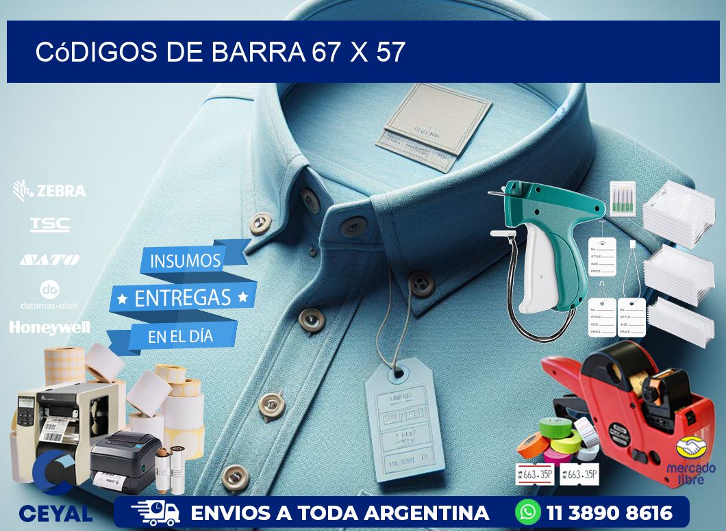 códigos de barra 67 x 57
