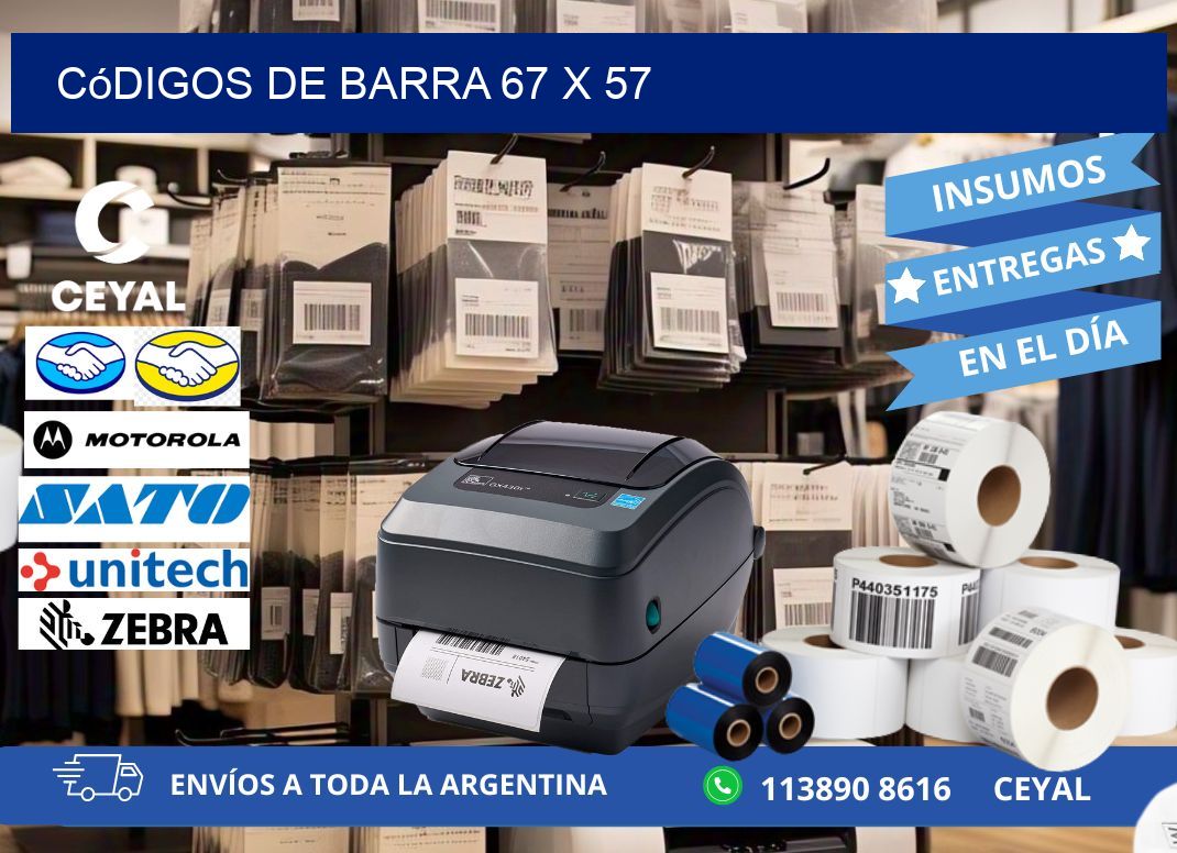códigos de barra 67 x 57