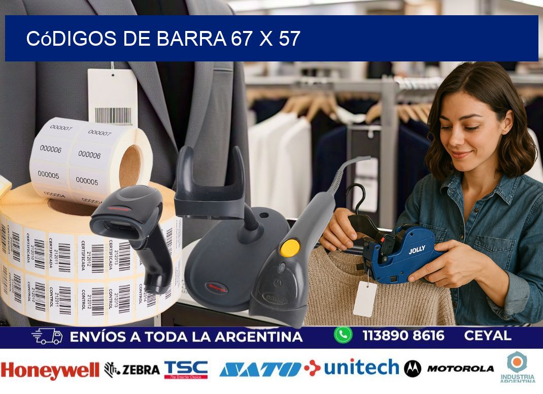 códigos de barra 67 x 57