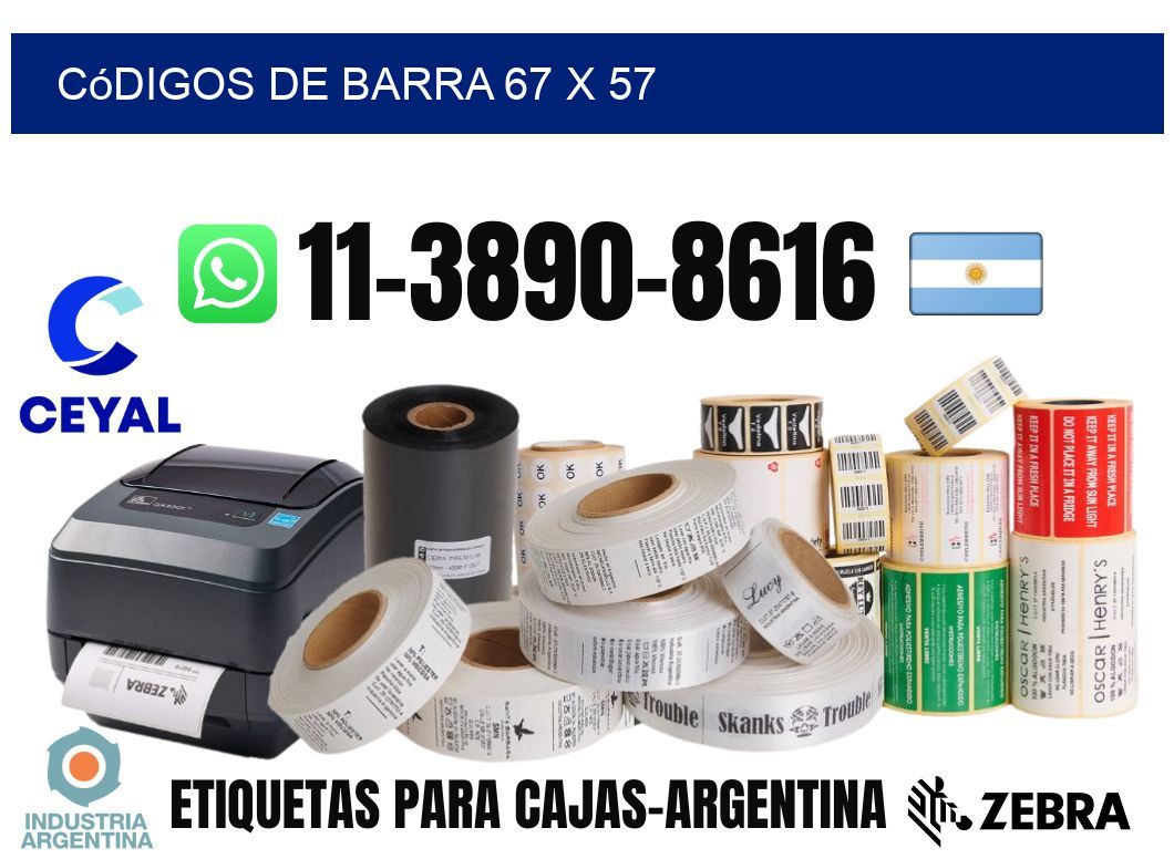 códigos de barra 67 x 57