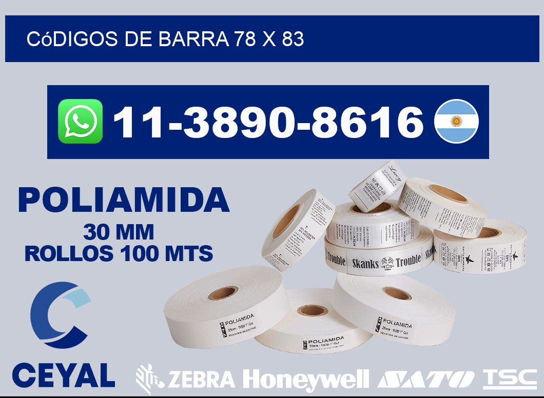 códigos de barra 78 x 83
