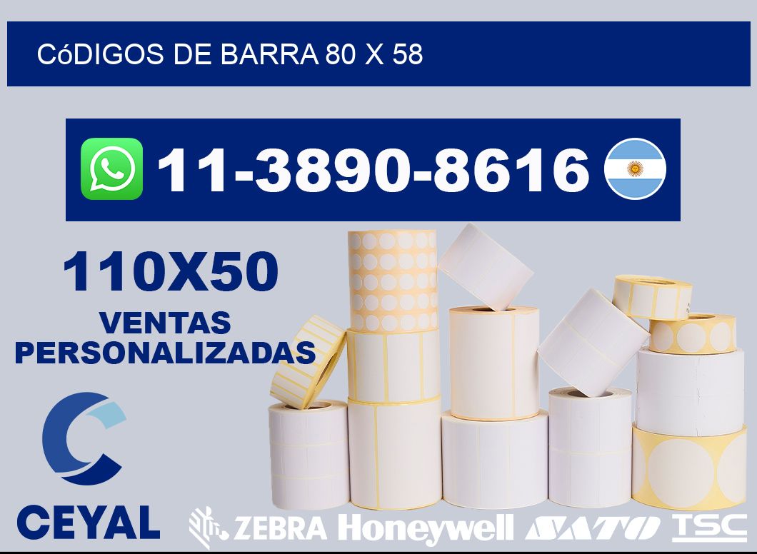 códigos de barra 80 x 58
