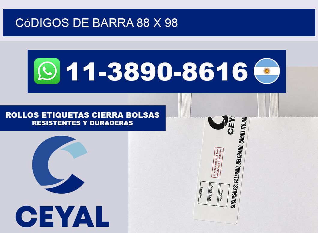 códigos de barra 88 x 98