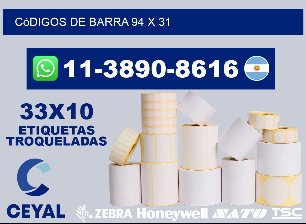 códigos de barra 94 x 31