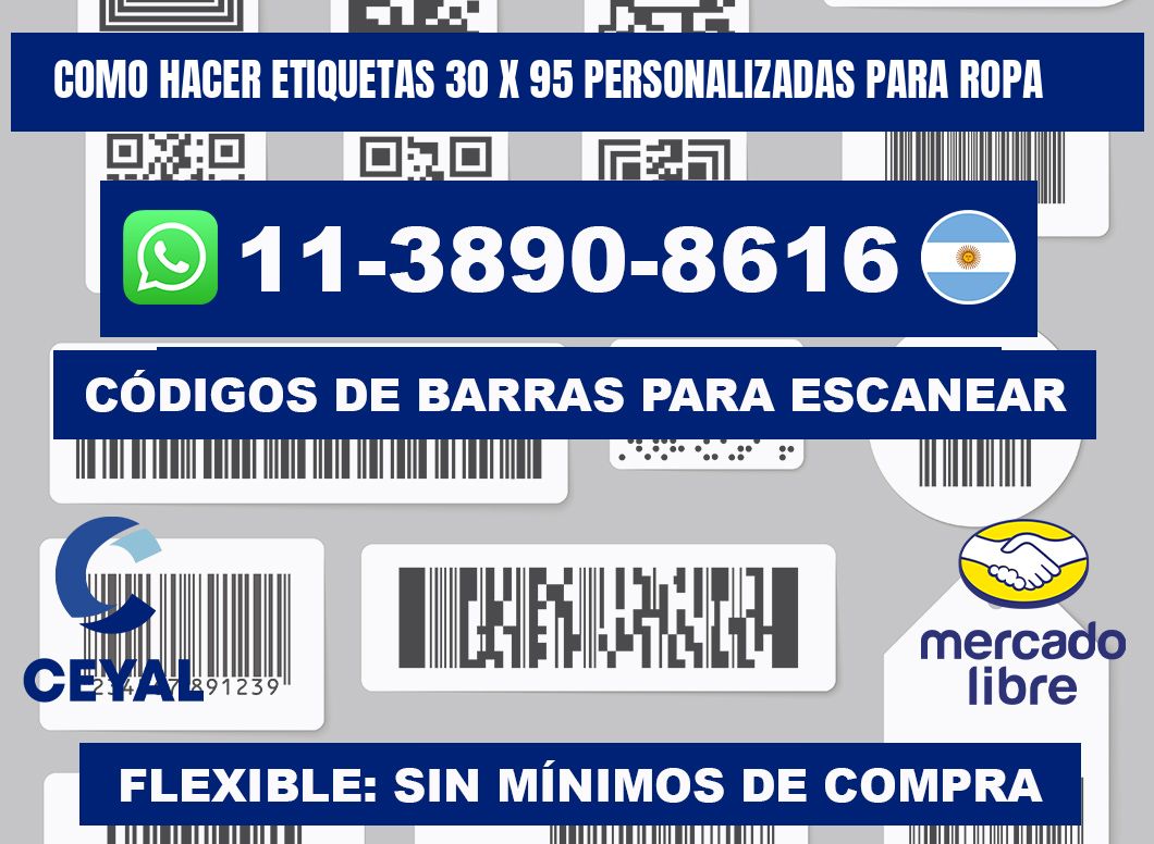 como hacer etiquetas 30 x 95 personalizadas para ropa