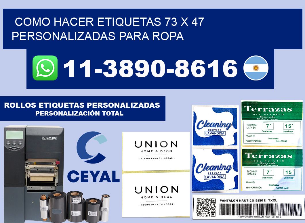 como hacer etiquetas 73 x 47 personalizadas para ropa