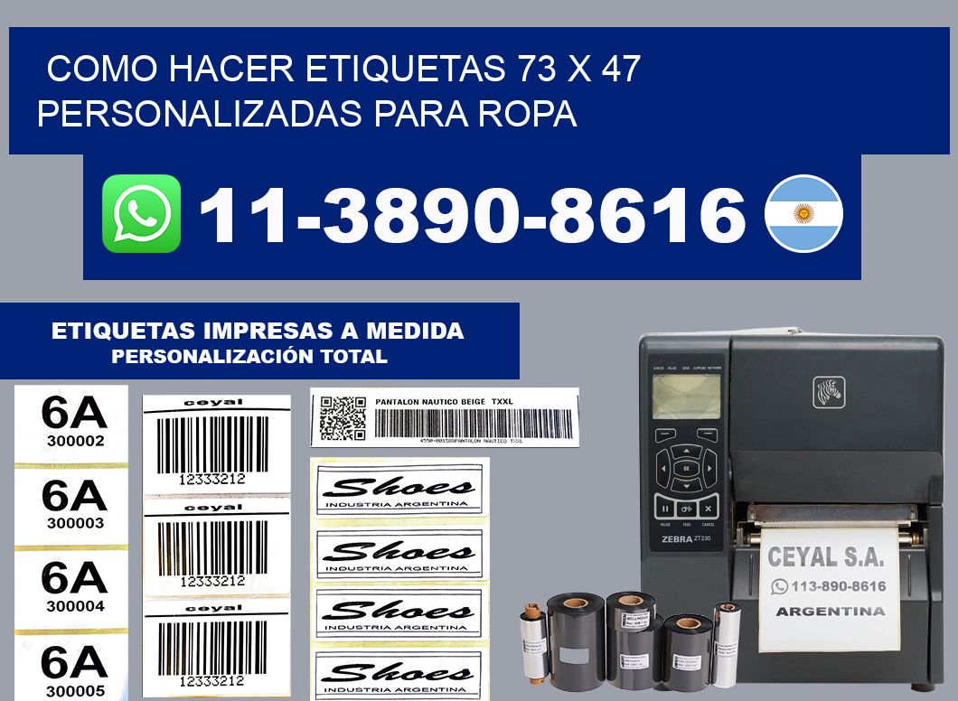 como hacer etiquetas 73 x 47 personalizadas para ropa