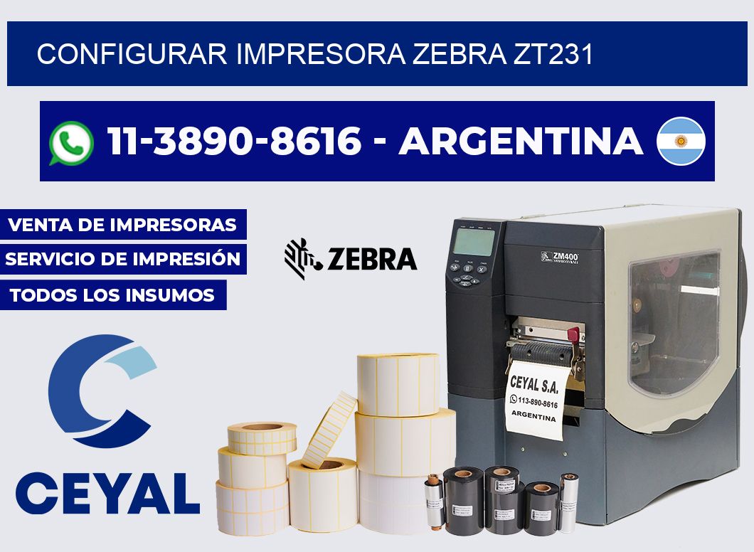 configurar impresora Zebra ZT231