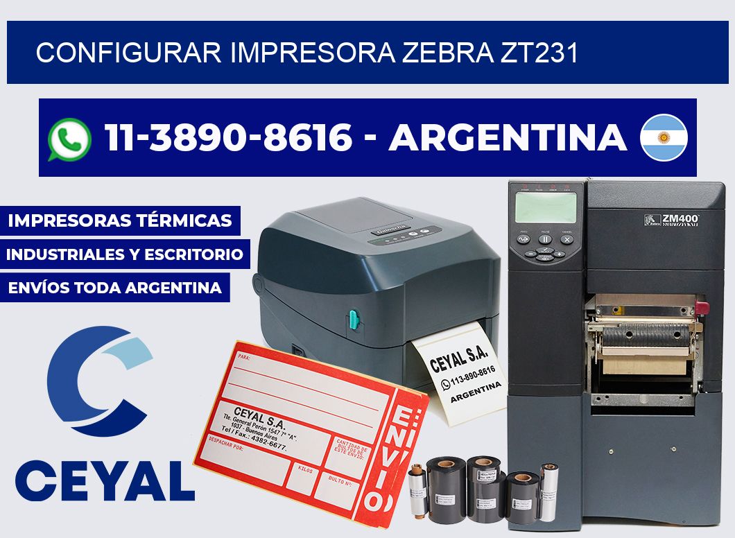 configurar impresora Zebra ZT231