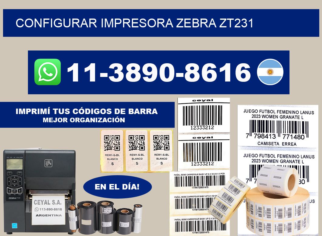 configurar impresora Zebra ZT231