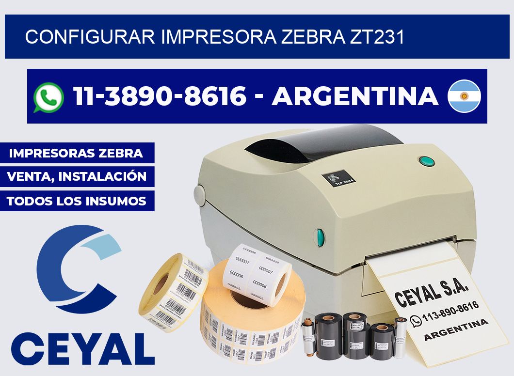 configurar impresora Zebra ZT231