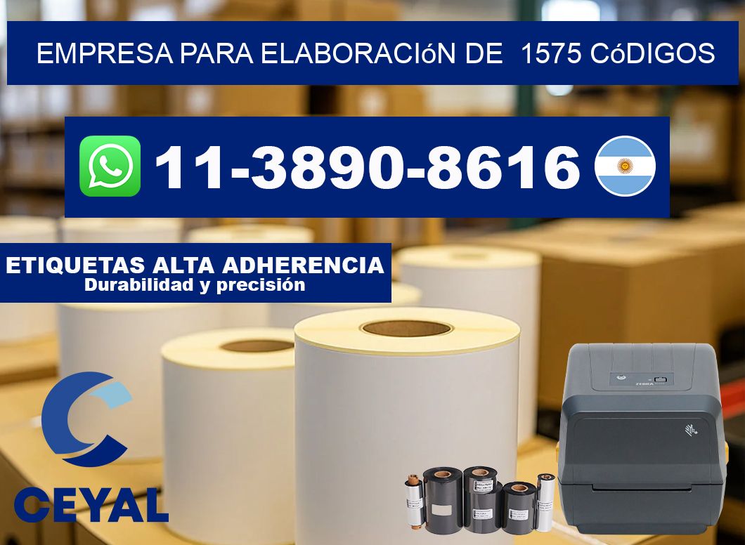 empresa para elaboración de  1575 códigos