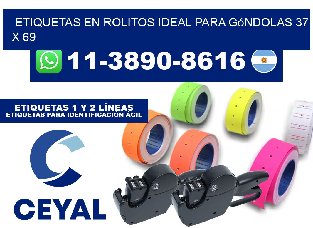 etiquetas en rolitos ideal para góndolas 37 x 69
