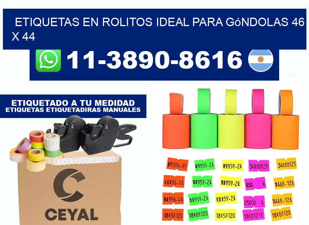 etiquetas en rolitos ideal para góndolas 46 x 44