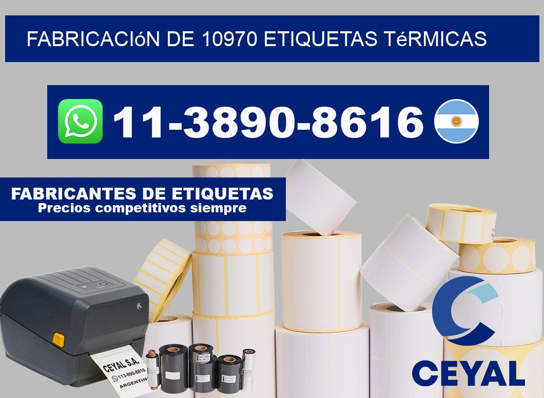 fabricación de 10970 etiquetas térmicas
