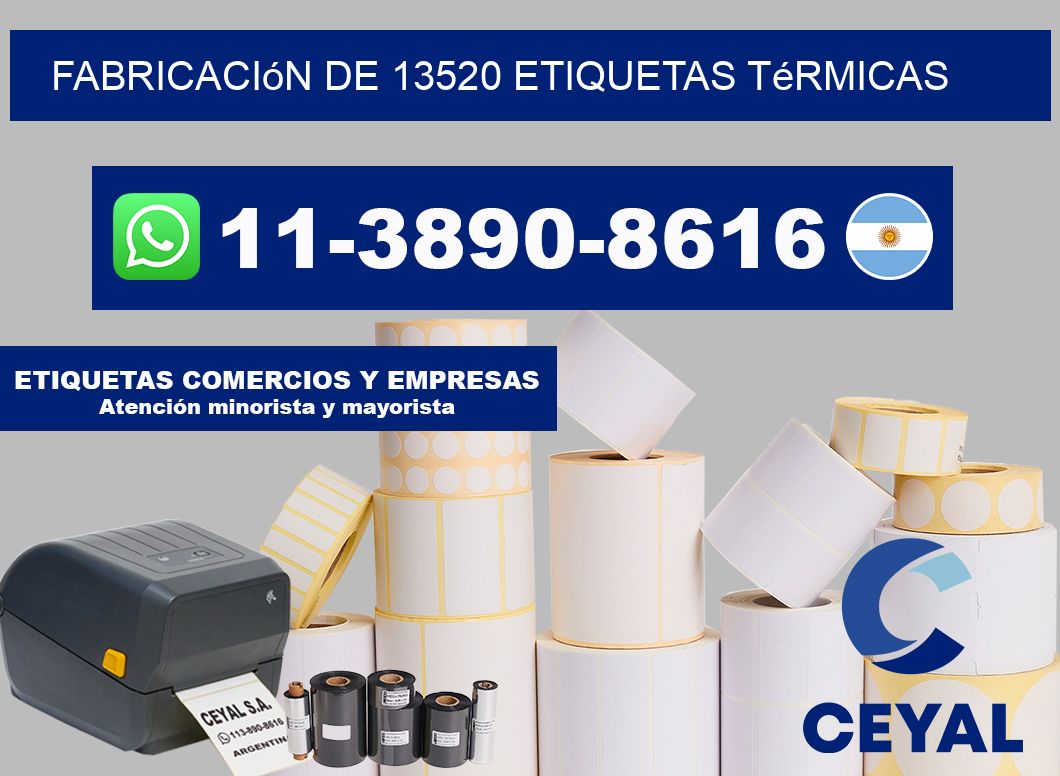 fabricación de 13520 etiquetas térmicas