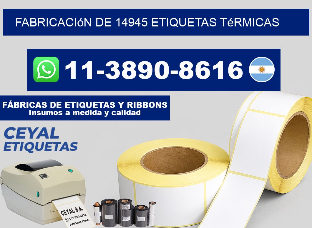 fabricación de 14945 etiquetas térmicas