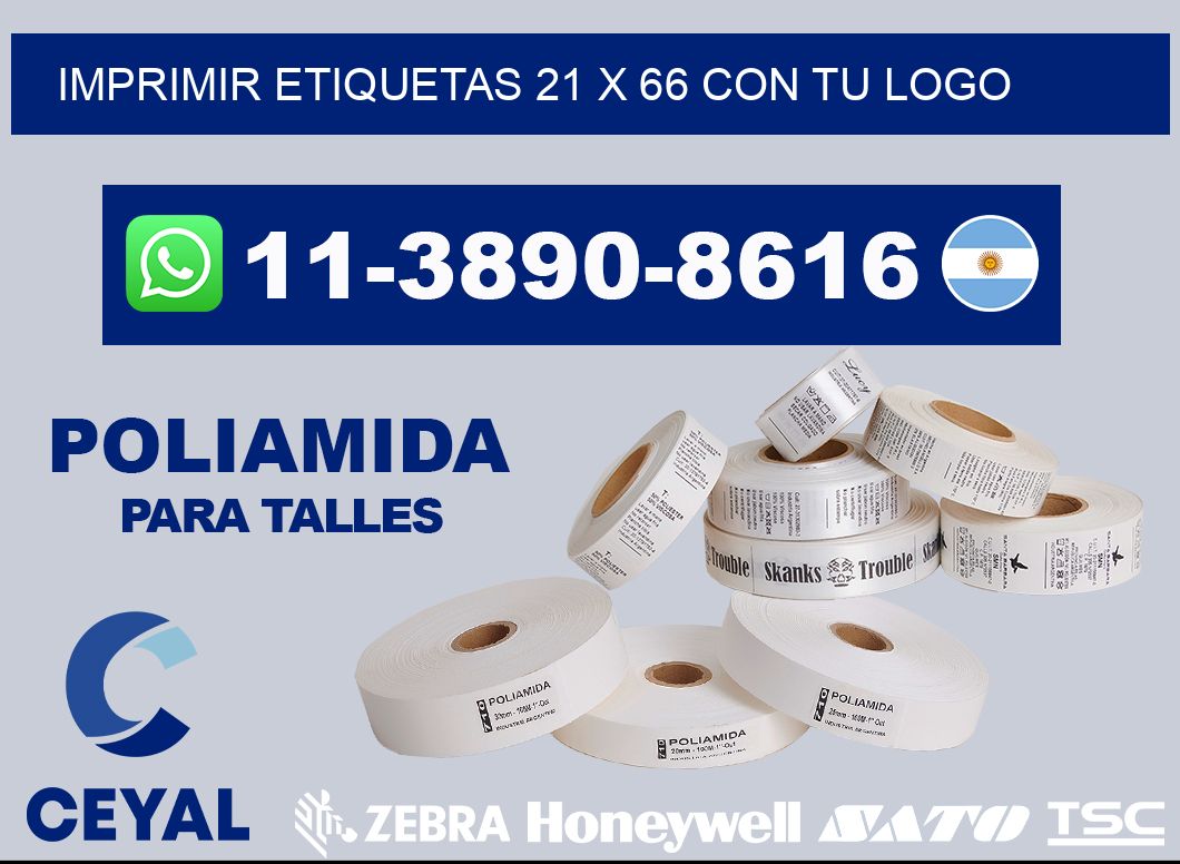 imprimir etiquetas 21 x 66 con tu logo