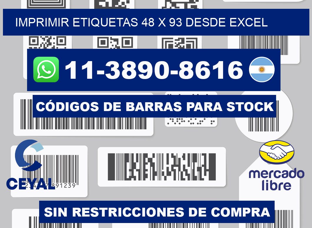 imprimir etiquetas 48 x 93 desde excel