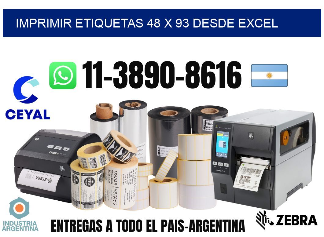 imprimir etiquetas 48 x 93 desde excel