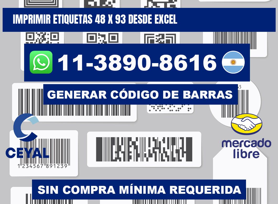 imprimir etiquetas 48 x 93 desde excel