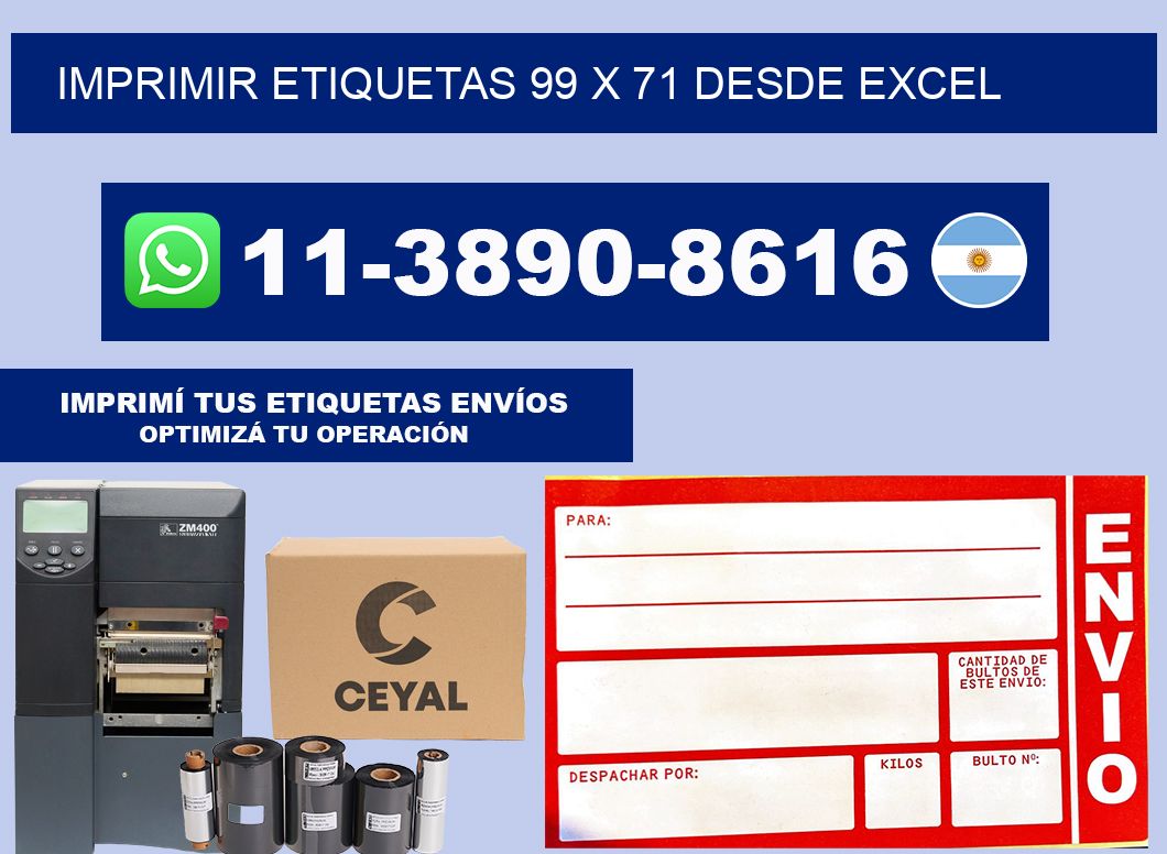 imprimir etiquetas 99 x 71 desde excel
