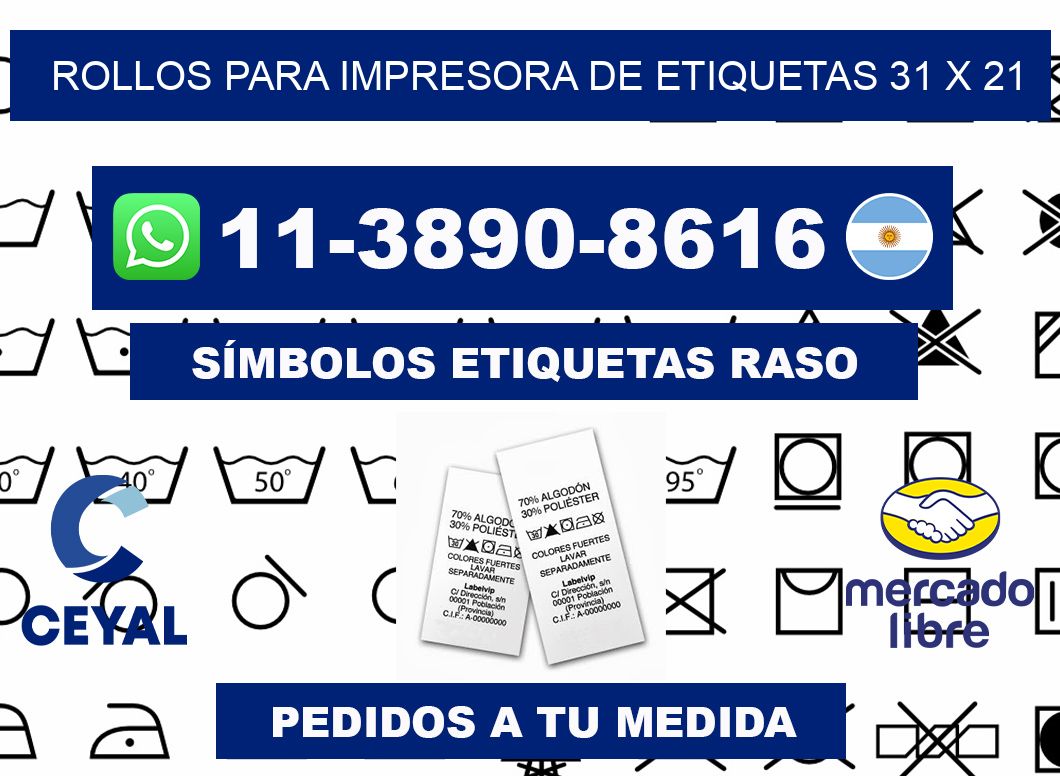 rollos para impresora de etiquetas 31 x 21