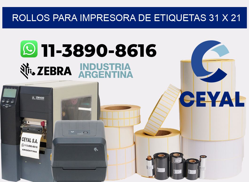 rollos para impresora de etiquetas 31 x 21