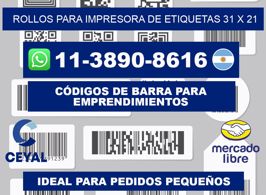 rollos para impresora de etiquetas 31 x 21