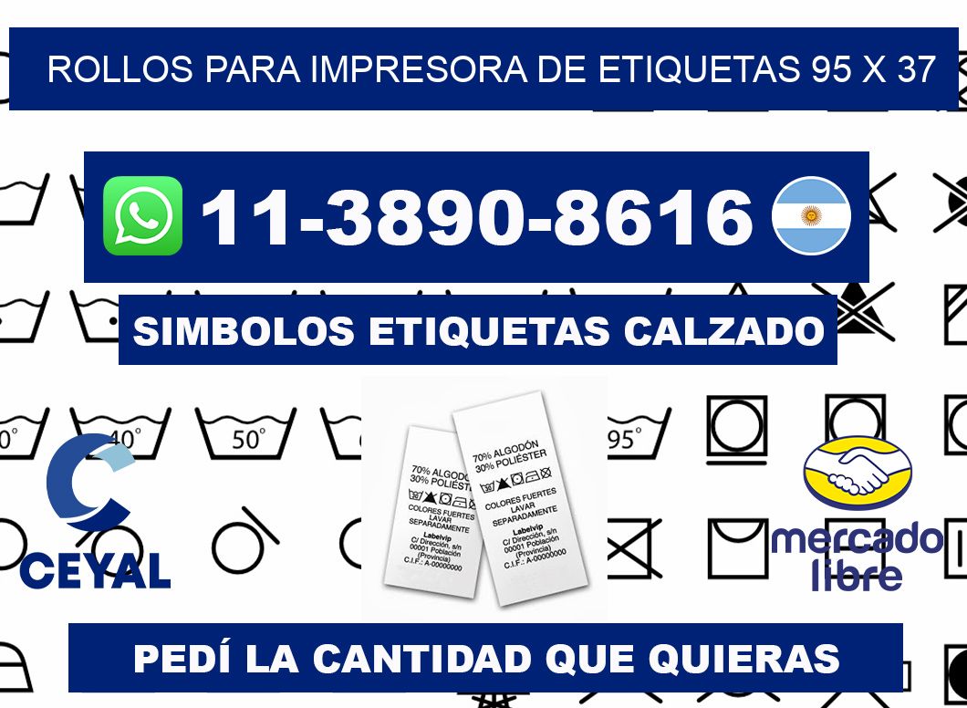 rollos para impresora de etiquetas 95 x 37