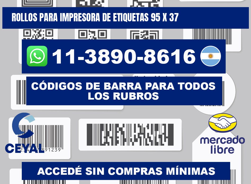 rollos para impresora de etiquetas 95 x 37