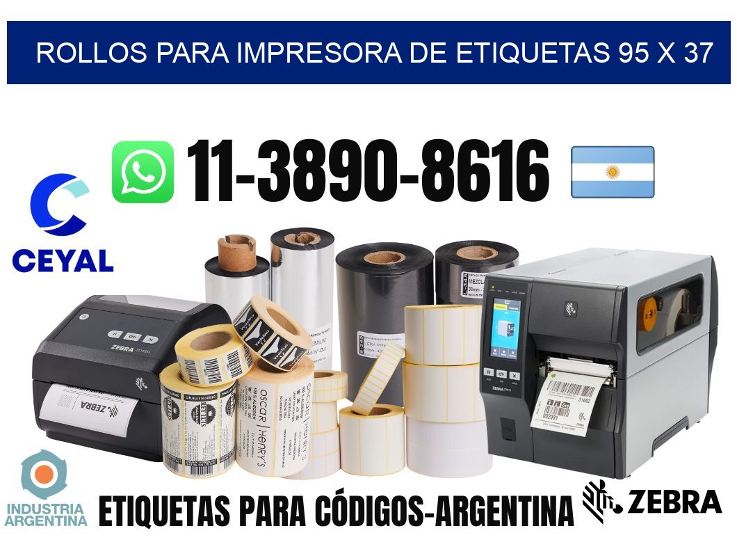 rollos para impresora de etiquetas 95 x 37